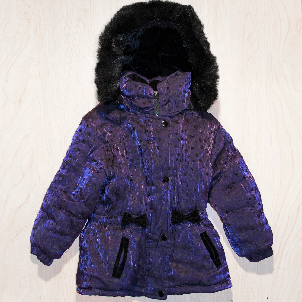 3/$15 Girls Purple Winter Jacket w/ Black Accents